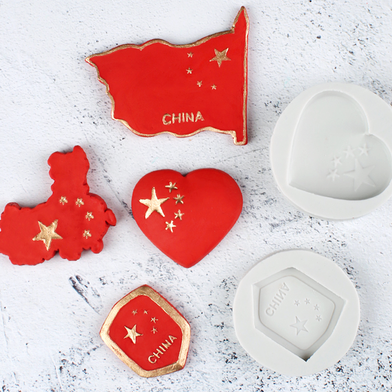 National Day Series Decoration Mold China Map Red Flag Soldier Brother Sugar Cake Chocolate Diy Abrasives