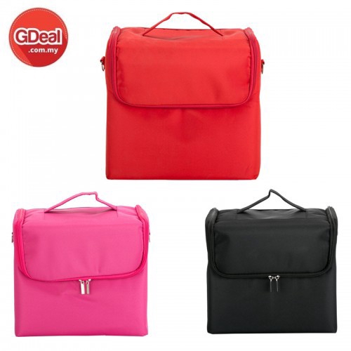 GDeal Multi Layer Makeup Box Beauty Case Make Up Bag Kits Storage Waterproof Material