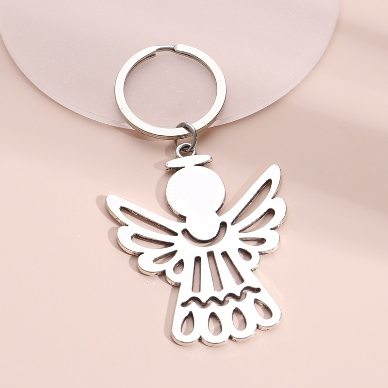 Big Pearl Angel Wing Skull Pendant Crystal Purse Bag Car Key Ring Chain Creative 