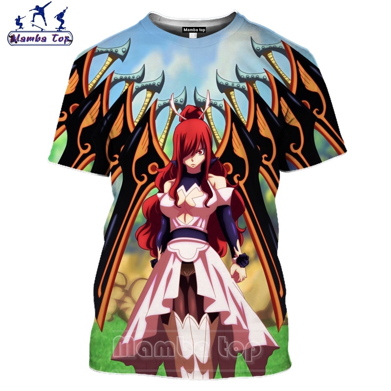 3d fairy tail t shirt cute happy men's tshirts pretty anime girl tshirt  punk men women tees camping unisex sportswear