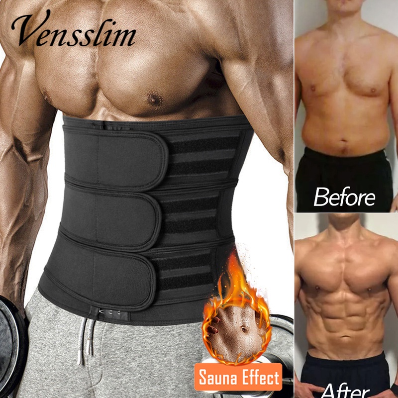 Men Body Shaper Waist Trainer Corset Slimming Belt Weight Loss Fitness Fat Burner Sweat Trimmer Sauna Girdle Straps