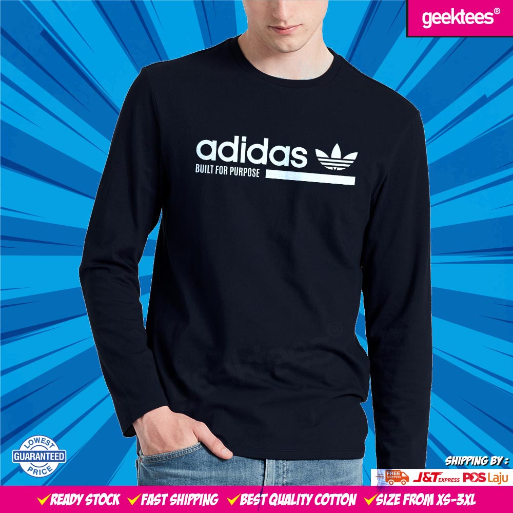 Deflector esposas Torrente Adidas Built for Purpose T-shirt Long Sleeve Cotton Unisex | Shopee Malaysia
