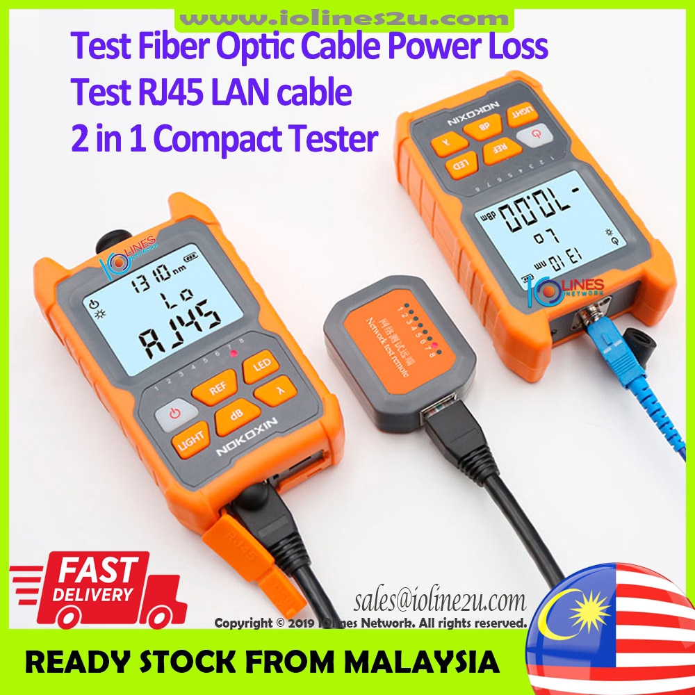 1KM All-in-one Portable Fiber Optical Power Meter Fiber Optic Cable Tester with SC and FC Connector and Visual Fault Locator Fiber Tester 
