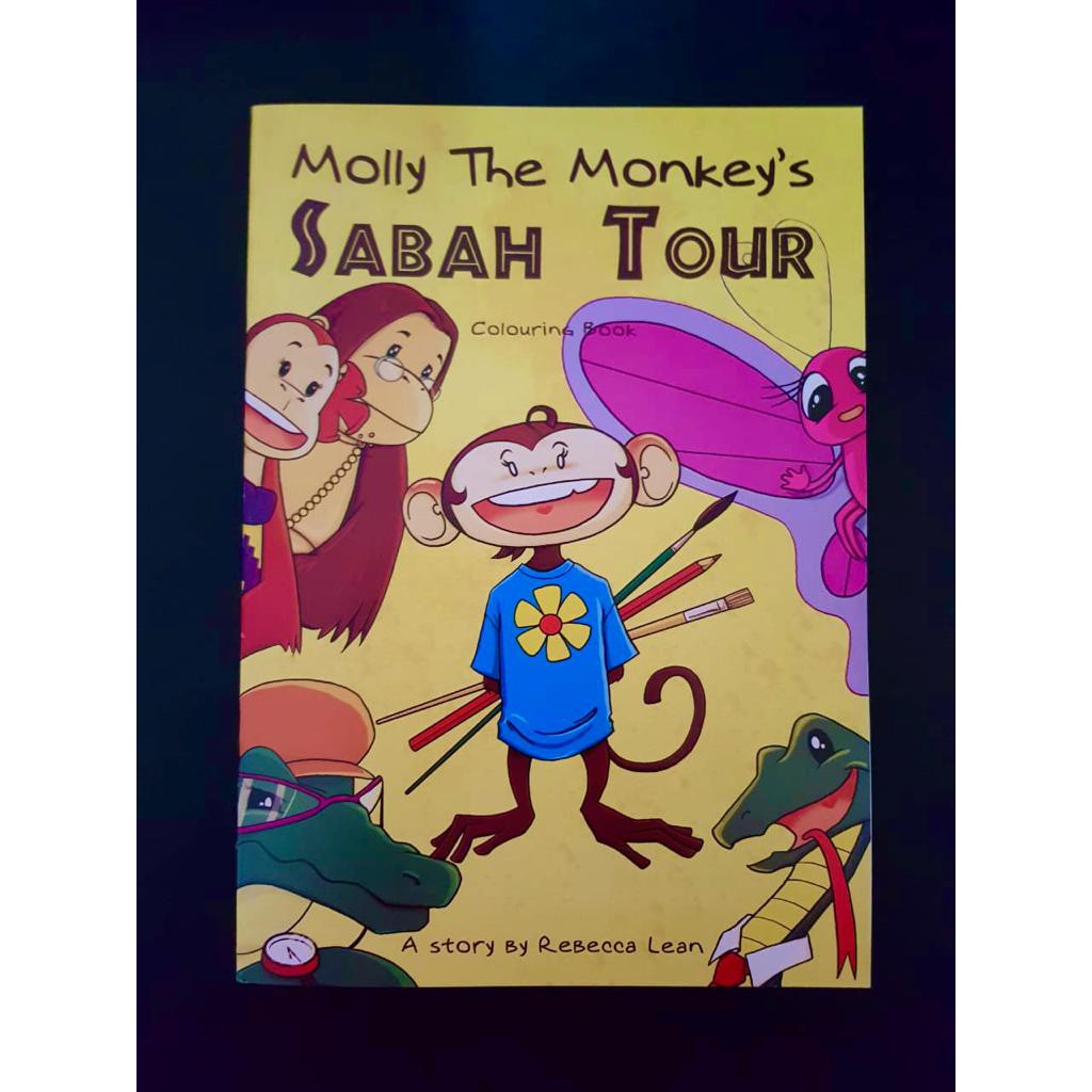 Molly The Monkey's Sabah Tour Colouring Book With Storyline