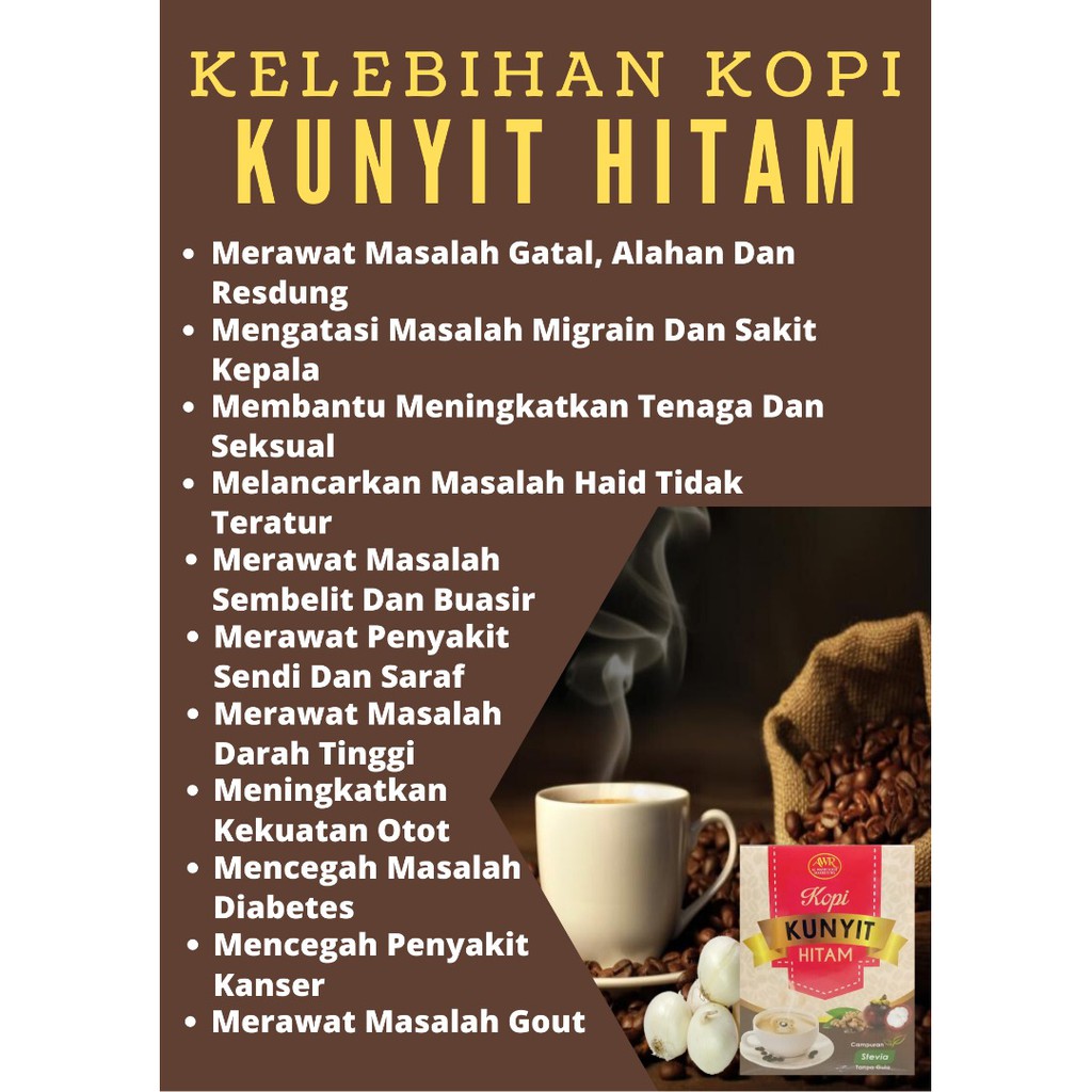 Al Wafiy Kopi Kunyit Hitam Campuran Stevia Tanpa Gula Shopee Malaysia