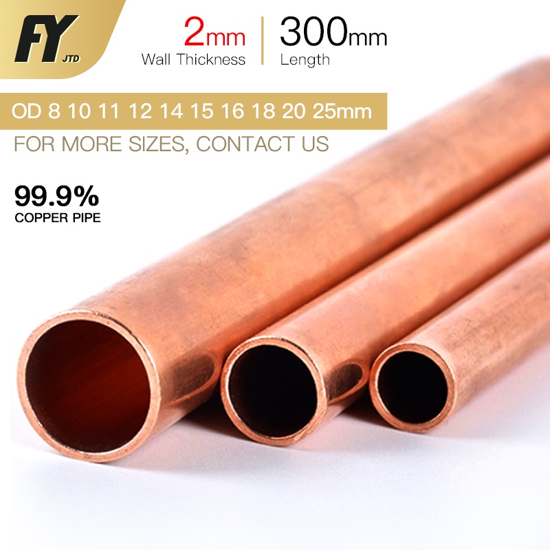 FUYI Copper tube 2mm wall thickness 300mm length High Quality Straight