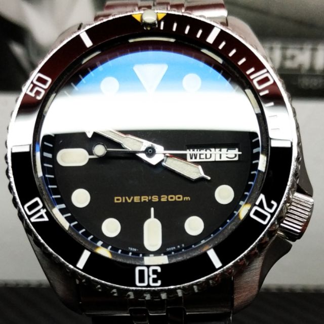 Seiko diver skx007 used upgrade sapphire crystal with seramic insert bezel  | Shopee Malaysia