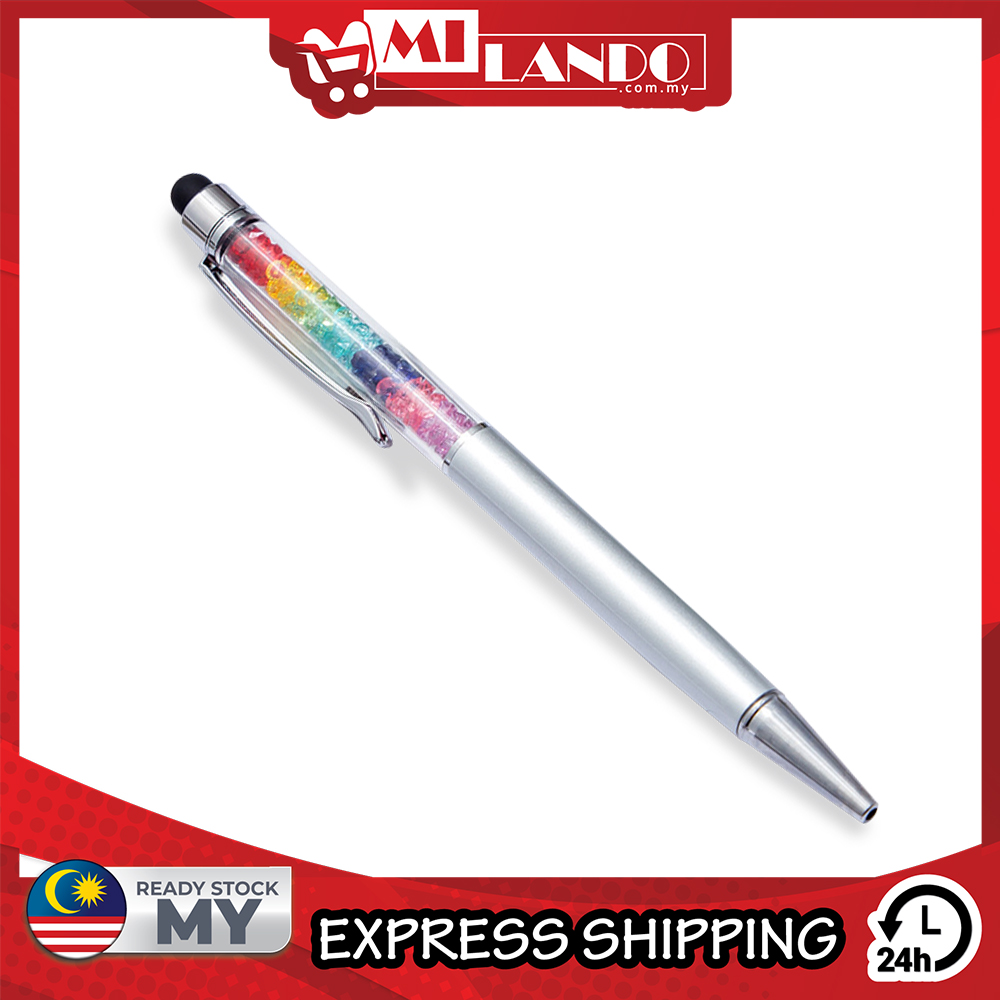 MILANDO Ball Point Pen Crystal Metal Ballpoint Pen Diamond Cute Slim Crystals Diamonds Pen FREE GIFT BOX (Type 11)