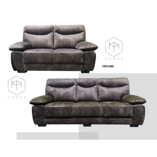 [FREE INSTALLATION] [HOMEEHOMEE] MODERN SOFA 2 + 3 SEATER (VELVET BROWN) / SOFA MURAH 2 DAN 3 TEMPAT DUDUK