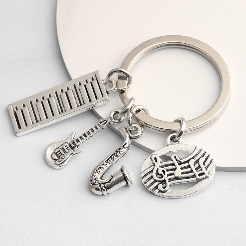 New Music Keychain Musicians Pianist Key Ring Piano Keyboard Guitar ...