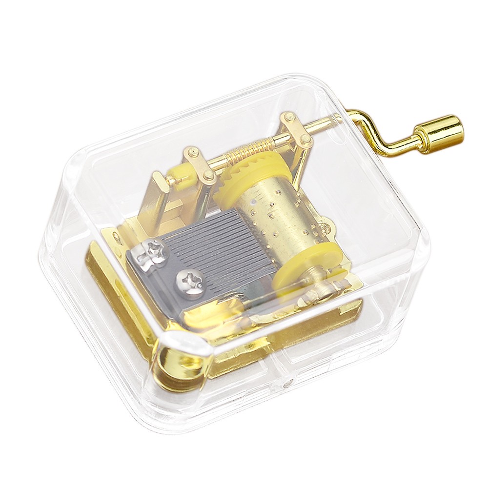 1970Now Collectibles Transparent Acrylic Music Box Wind up Music Box Movement Musical Toy Kids
