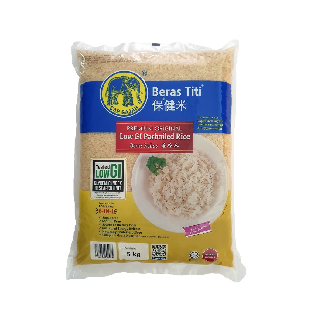 Cap Gajah Beras Titi Low GI parboiled rice 5kg [Self-Collection ...