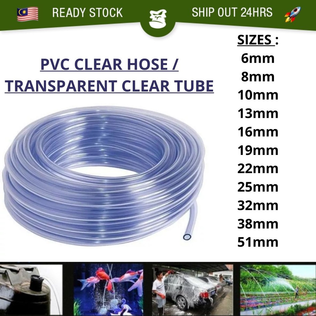 [SELL BY FT] PVC Transparent Clear Hose Pipe Air Line Tube Paip Air PVC