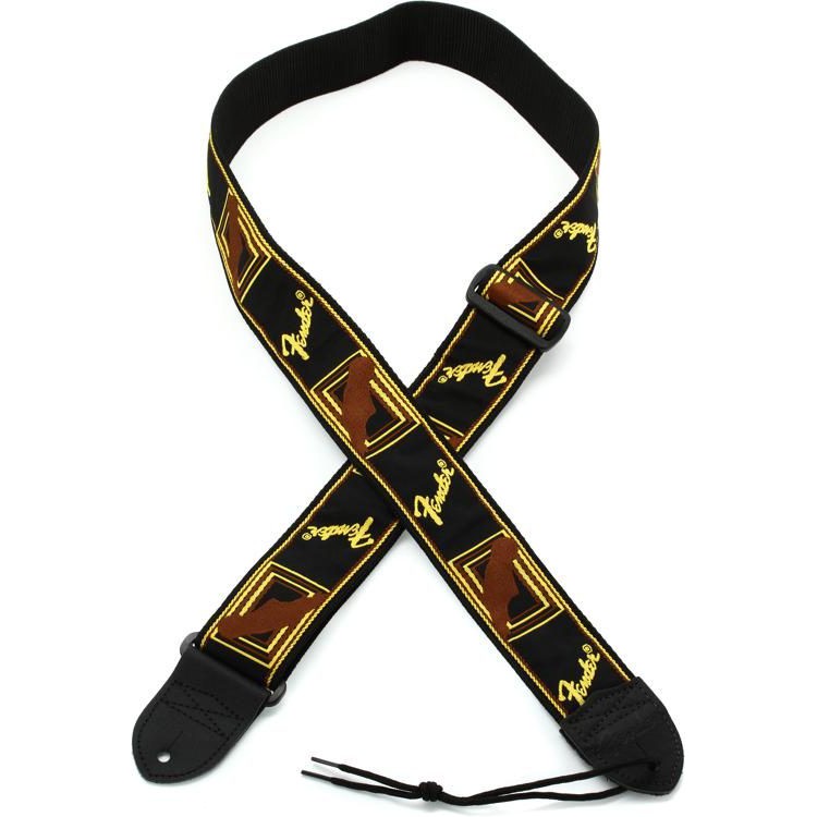 Fender 2 Inch Monogrammed Strap - Black/Yellow/Brown | Shopee Malaysia