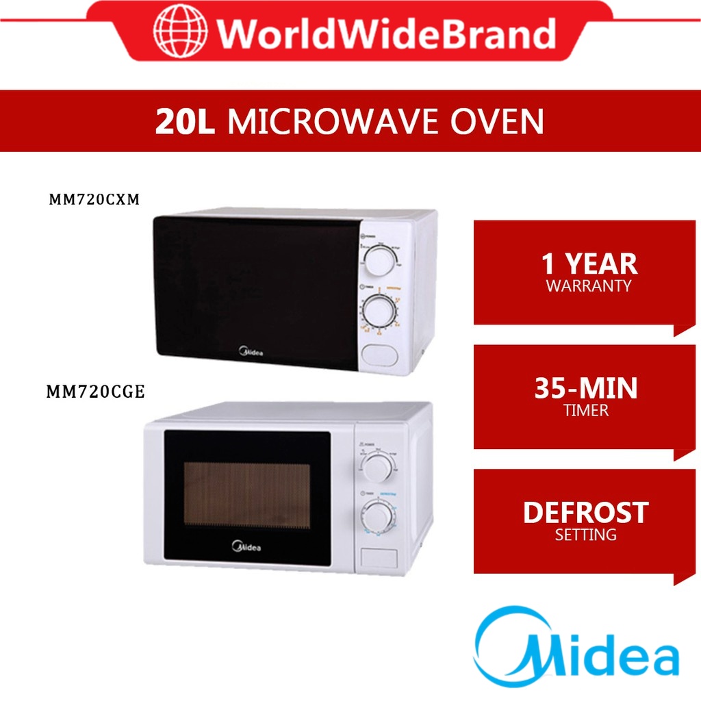 Midea MM720CGE-WH 20L Microwave Oven With Defrost Function MM720CXM ...