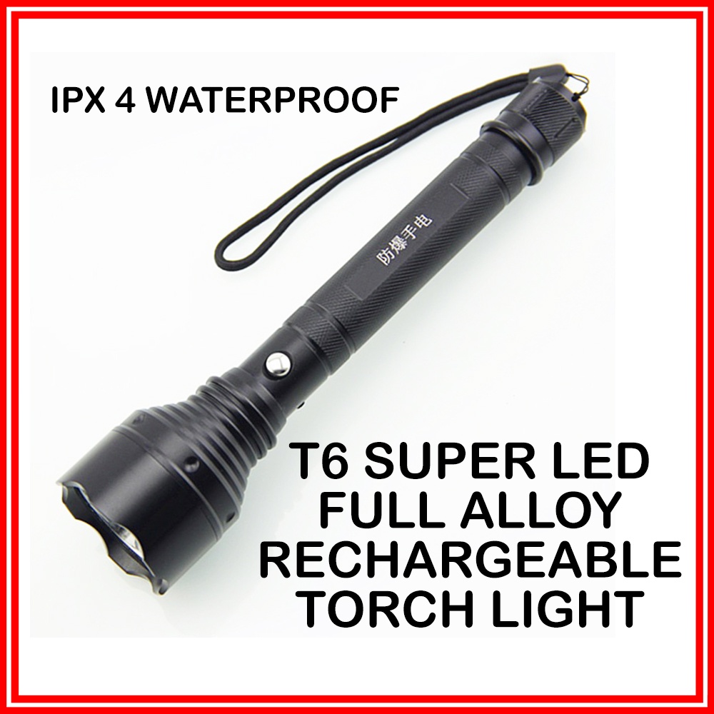 Explosion Proof LED Torch Light Waterproof Flash Light Rechargeable