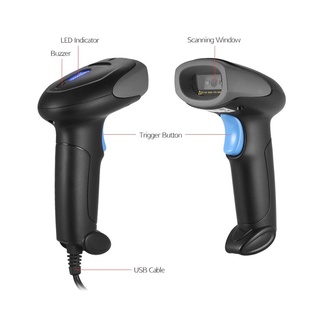 Scanz Hanheld Barcode Scanner 2D 1D QR Wired Wireless Barcode Reader ...