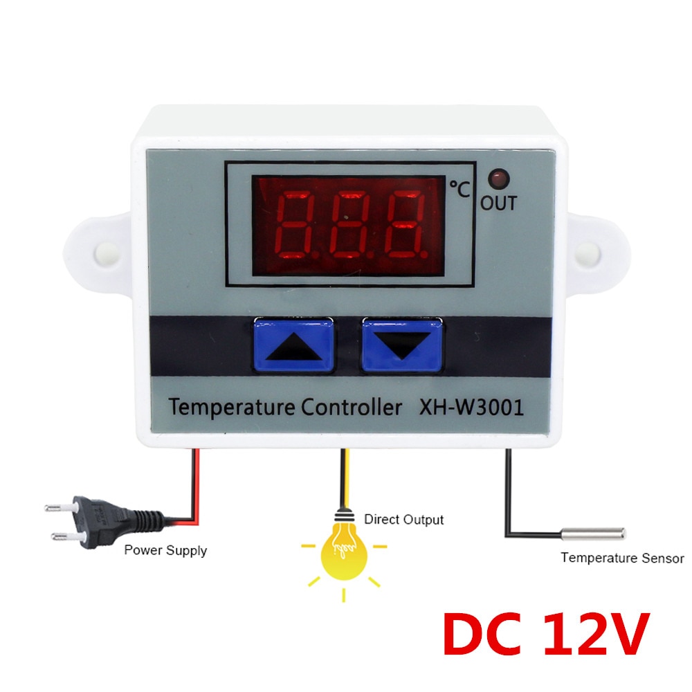 Multi Reliable 10A 12V 24V 220VAC Digital LED Temperature Controller XH-W3001 Incubator Cooling Heating Switch Thermo... - Image 2