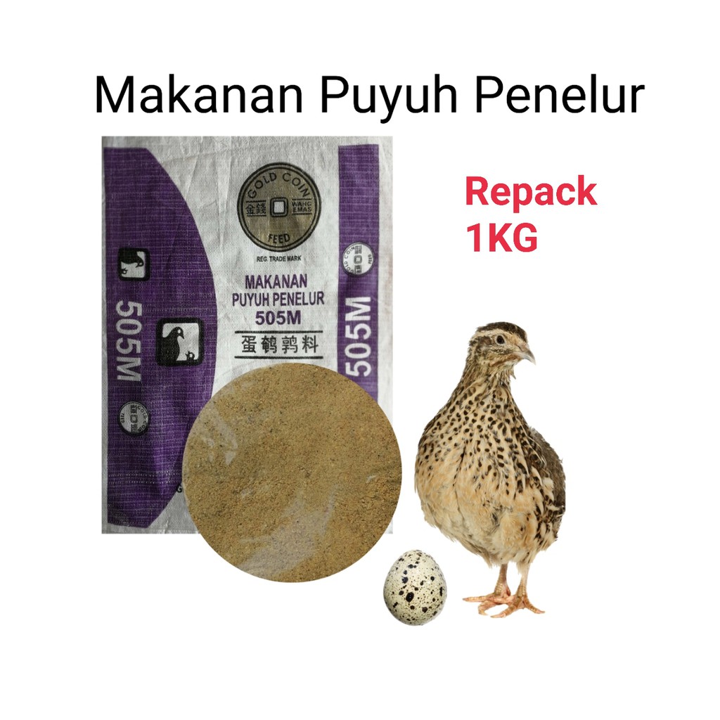 Gold Coin 505m Quail Food Lay Eggs 1kg Makanan Puyuh Penelur Shopee Malaysia