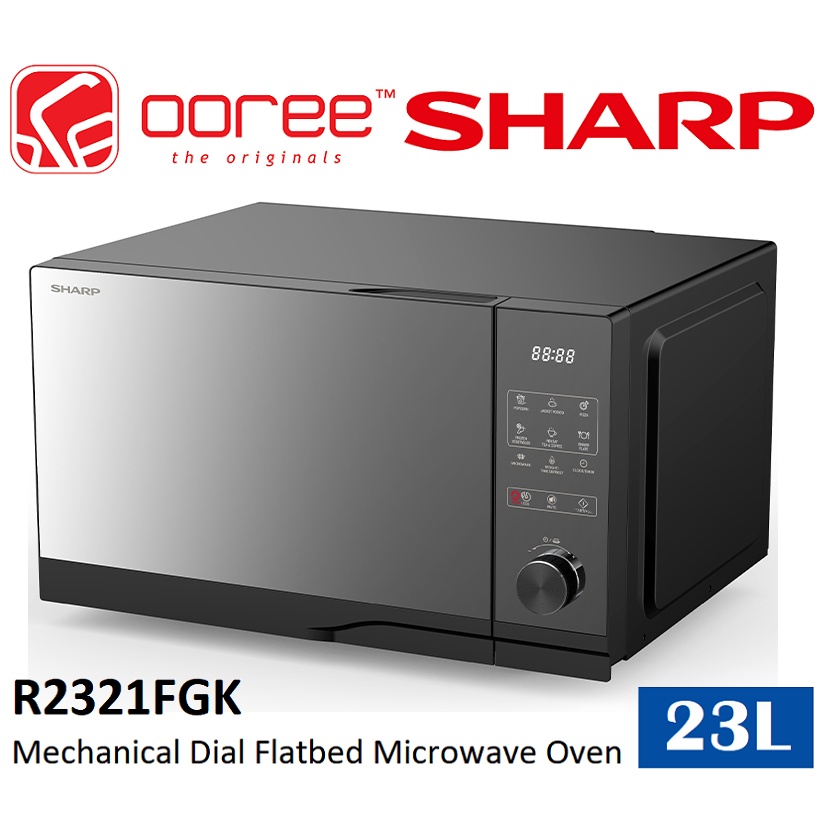 SHARP R2321FGK 23L 900W MECHANICAL DIAL FLATBED MICROWAVE OVEN WITH