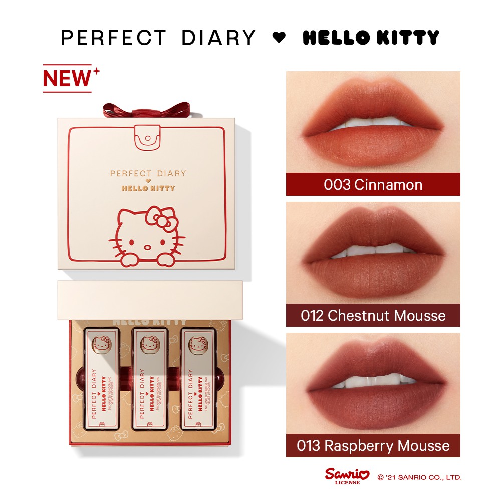 Perfect Diary X Hello Kitty Enchanted Wonderland Velvet Lip Stain Gift Set 3pcs Shopee Malaysia