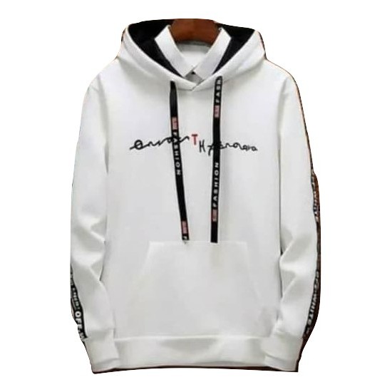 white fleece sweater