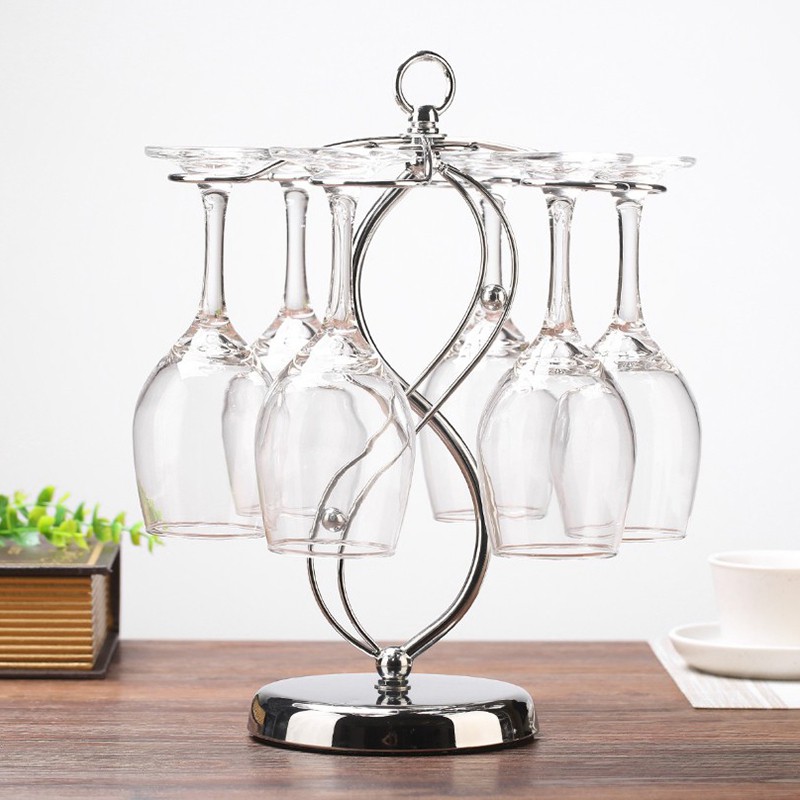 Countertop Wine Glass Holder Stemware Display Rack Black