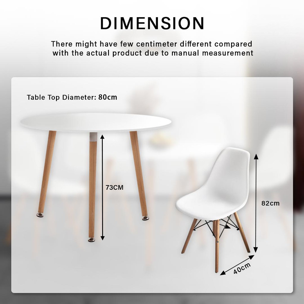 FINSSO: EAMES Kitchen Round Coffee Dining Table WITH 4 CHAIRS