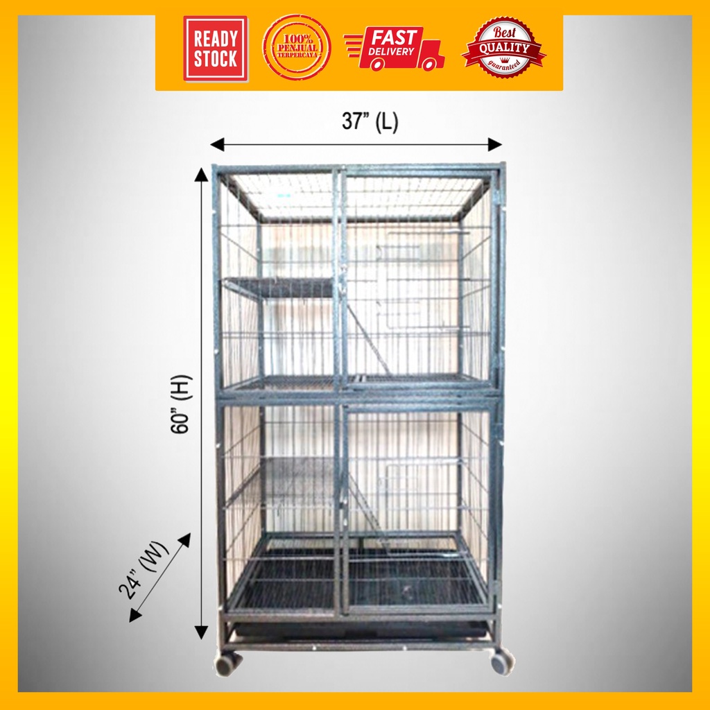 Sangkar Kucing Besar 2 Tingkat / Cat Cage 2 Level (XL) 881 | Shopee