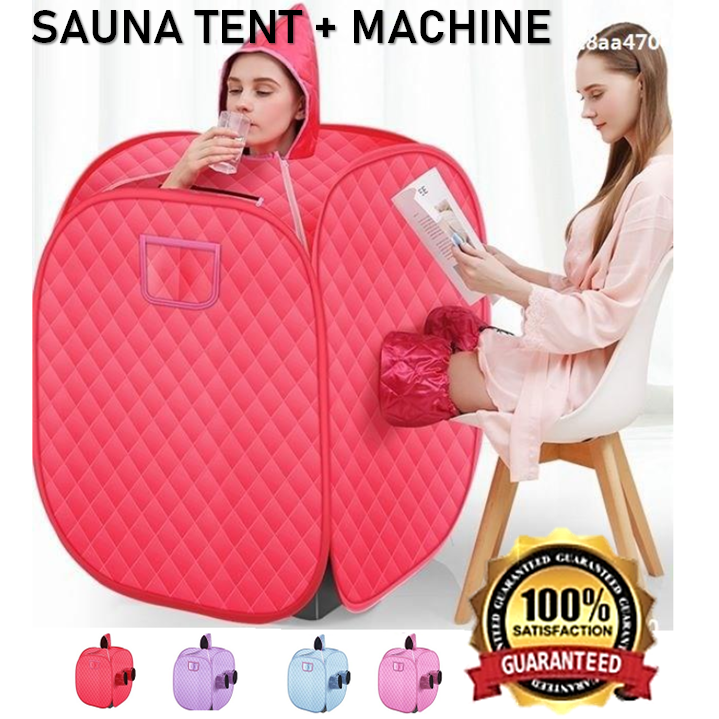 [Malaysia 3 Pin Plug] 2.2L Steam Sauna Spa Tent Slimming Weight Loss Therapy + Chair + Massager + Mat
