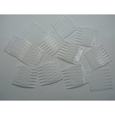 50 White Plastic Mini Hair Clips Side Combs Pin Magic Grip Hair