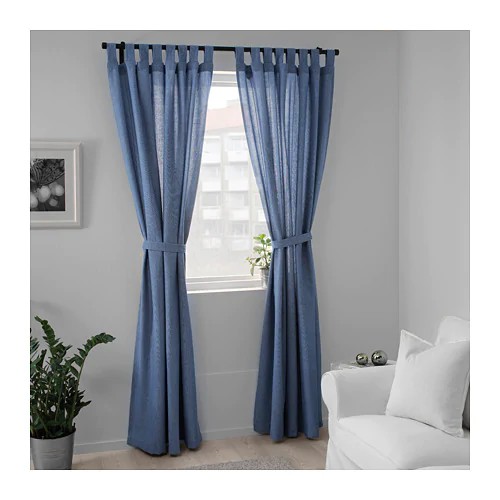 Ikea Lenda Curtains With Tie Backs Shopee Malaysia