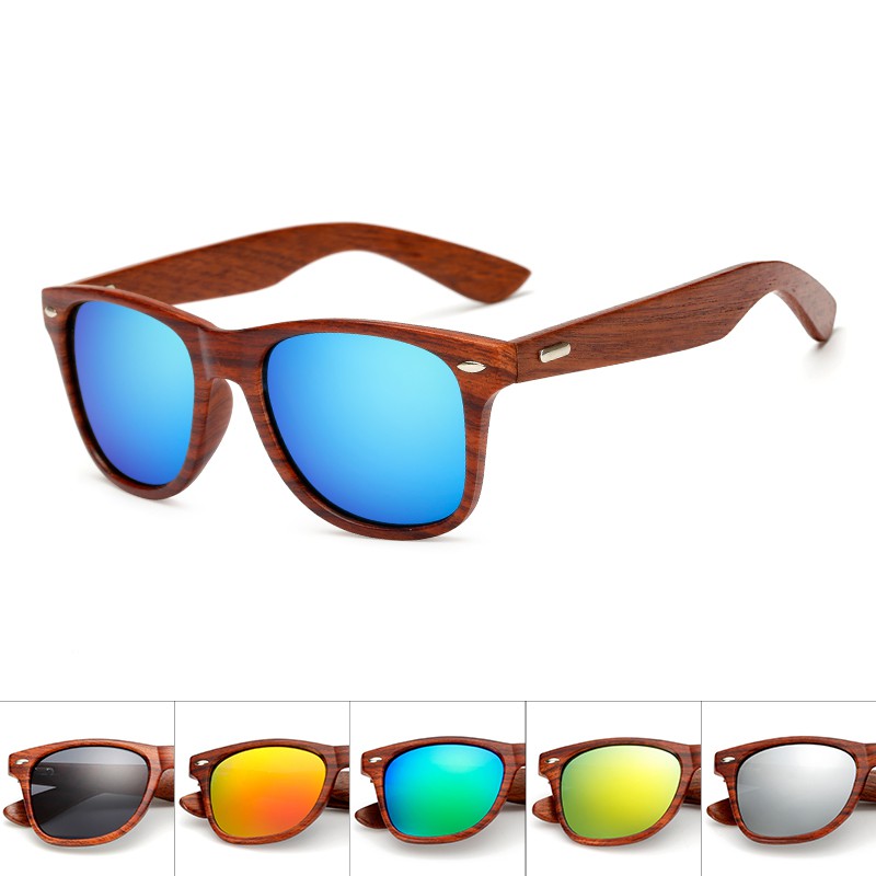 Wood Sunglasses Men women bamboo Sun Glasses for women Mirror Square Handmade