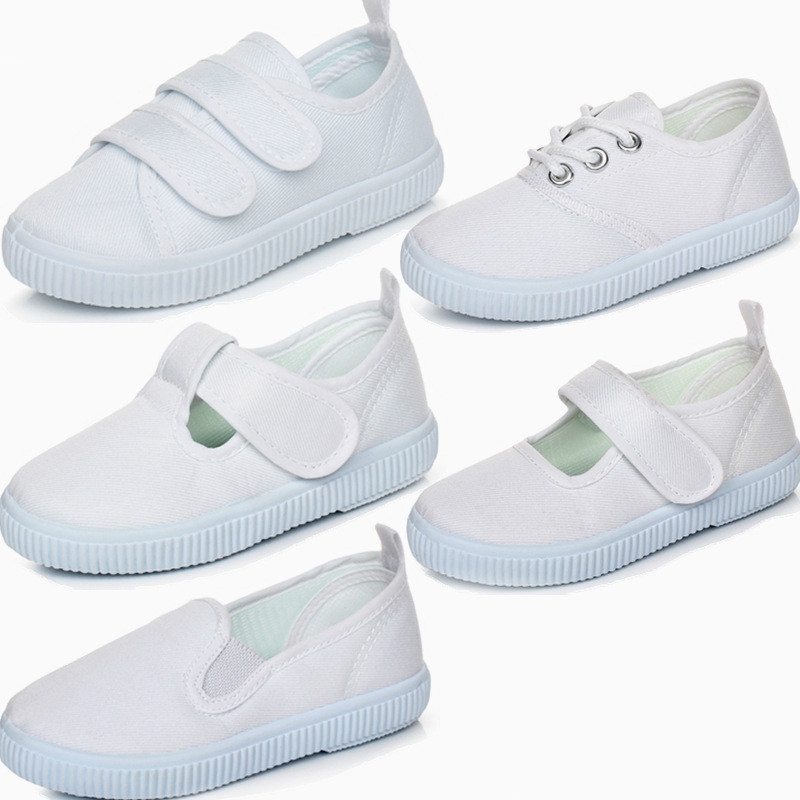 kids white canvas shoes