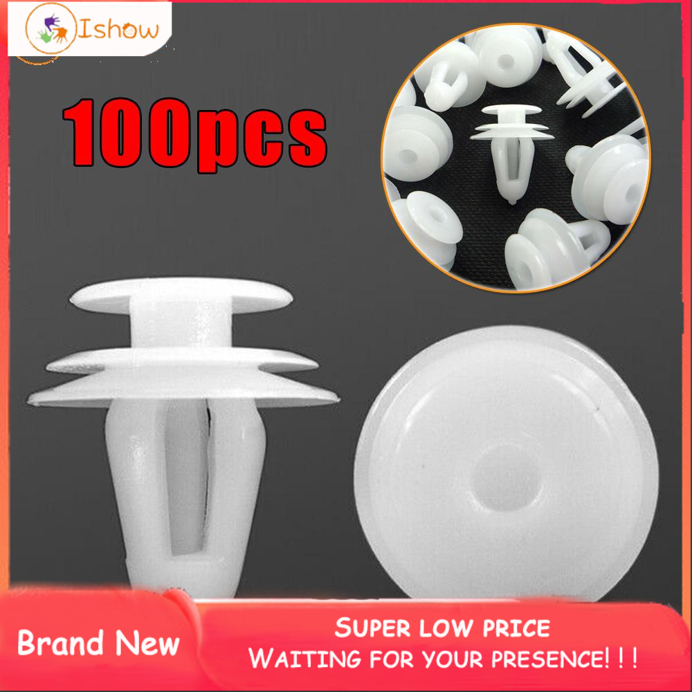 Fixed clip 100Pcs White Retainer Type 9mm Hole Car Bumper Wira door