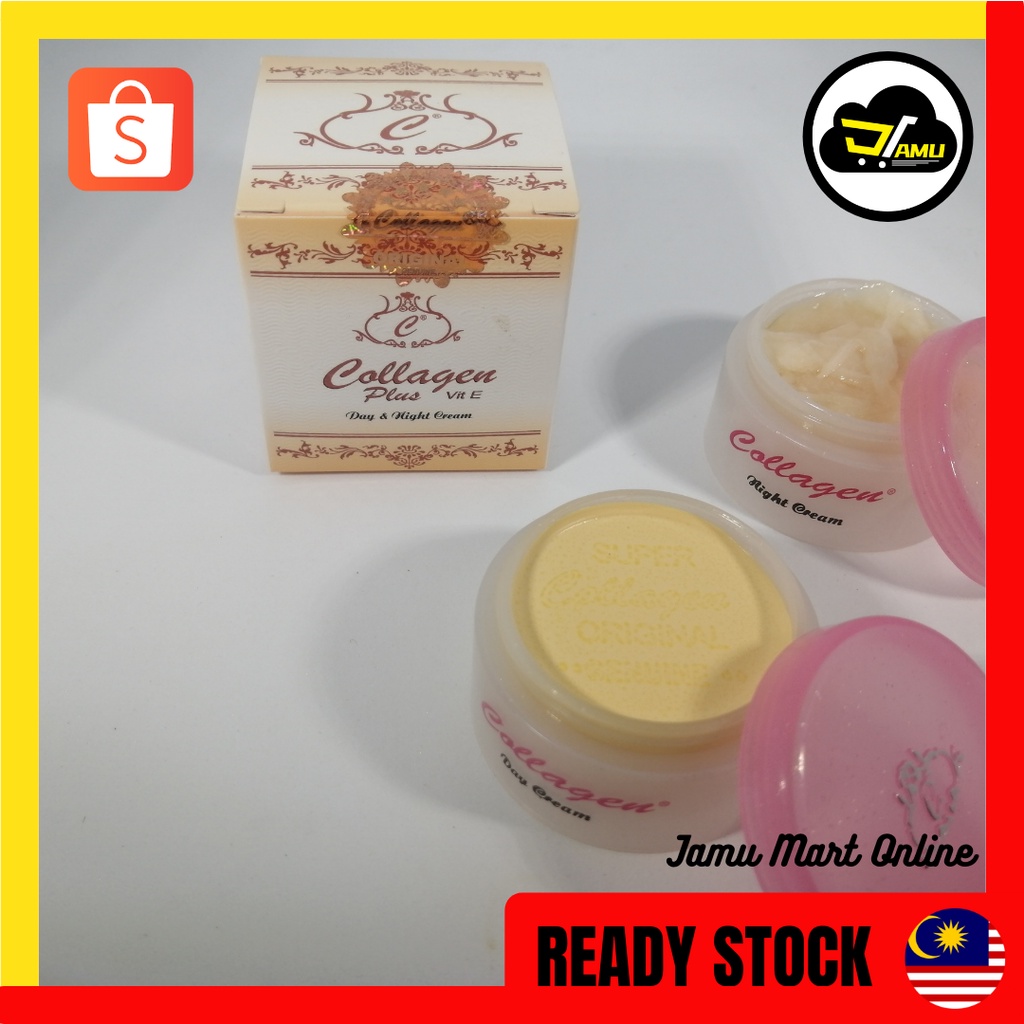 Original Skincare Collagen Plus Vit E Day Night Cream Produk Skin Care Krim Muka Siang Malam Shopee Malaysia