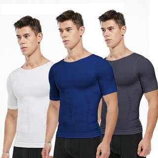 Men Slimming T Shirt Body Shaper Compression Shirts Gynecomastia Undershirt Tummy Control Tops