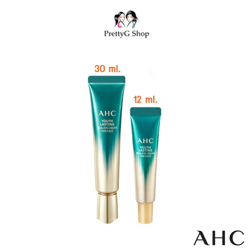 (green Tube) Ahc Youth Lasting Real Eye Cream For Face 12ml. 30ml 