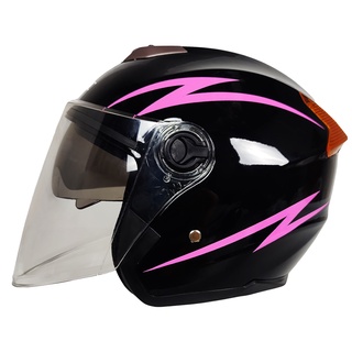 Half Helmet Motorcycle Helmet With Double Lens Motor Helmet Topi Keledar Motosikal Racing Topi Ready Stock Shopee Malaysia