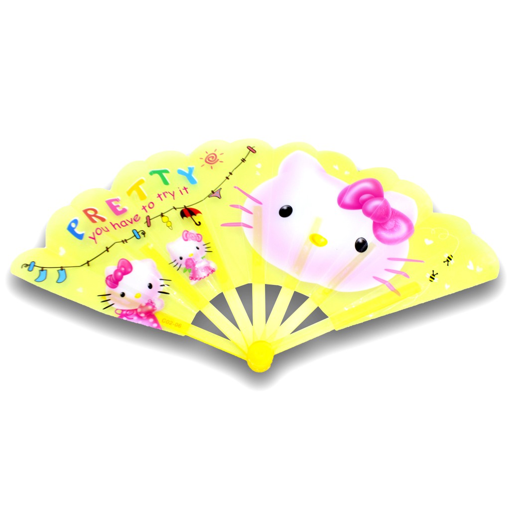 Type A Sanrio Hello Kitty Face Plastic Portable Hand Fan 1PC 