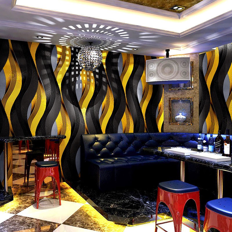 ktv wallpaper gold golden yellow 3d three-dimensional flash luxury  personality creative geometric pattern background wallpaper | Shopee  Malaysia