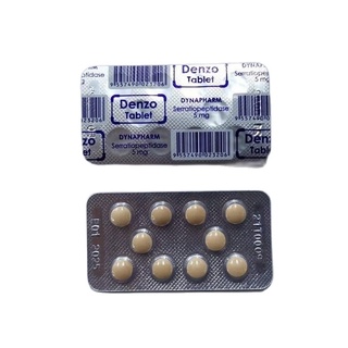 Denzo 5mg Tablet (Serratiopeptidase) Ubat Surut Bengkak Gusi Gigi (10's