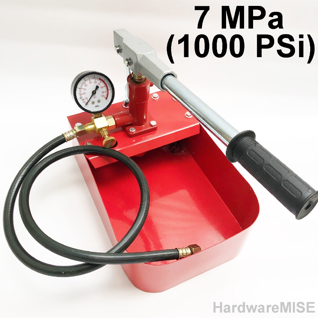 Manual Water Hydraulic Pump Pipe Pressure Test Testing Pump Tool 1000PSI 7MPa US 