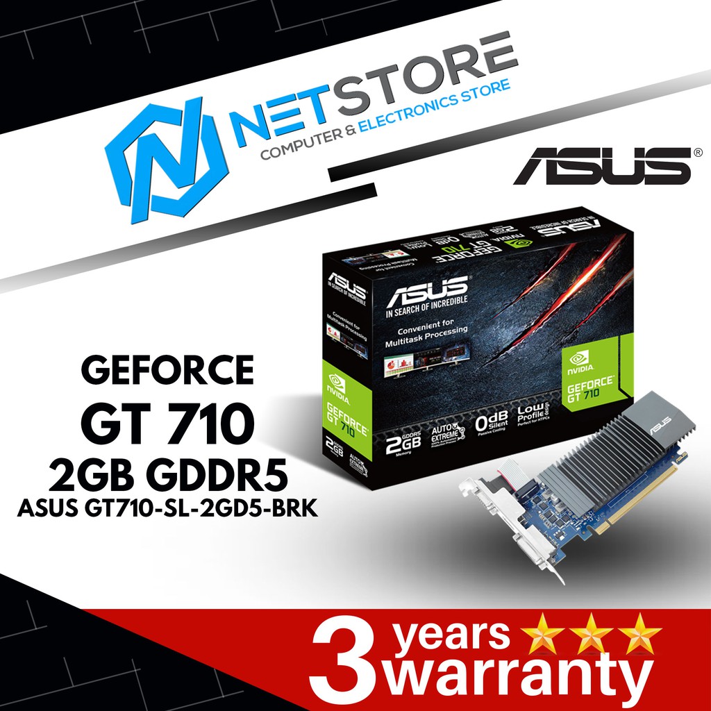 ASUS GT710-SL-2GD5-BRK GeForce GT 710 2 GB DDR5 Low Profile Graphics ...