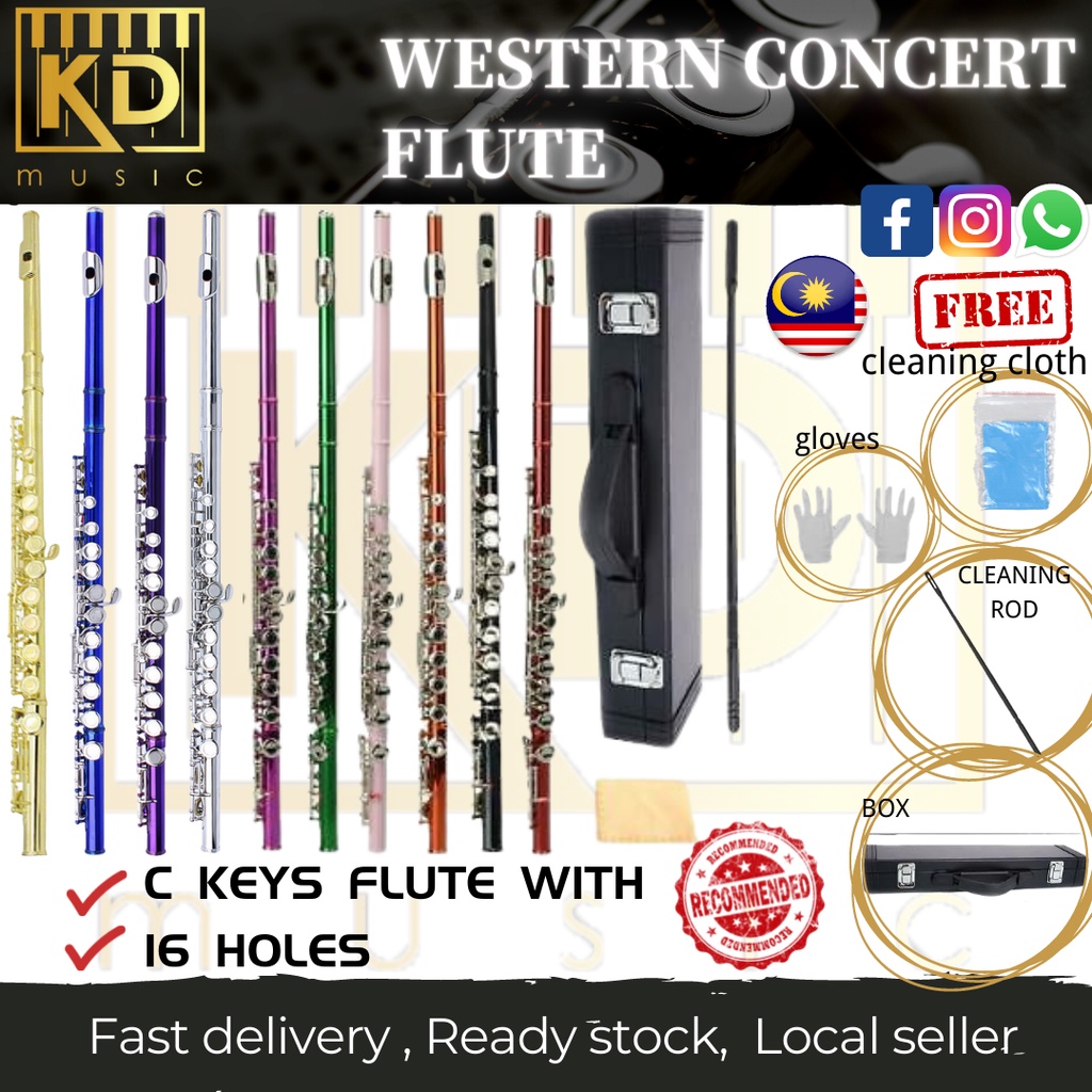 WESTERN CONCERT FLUTE **LOCAL SELLER** HOT SALES 16 Holes Closed Hole Flute C Key Flute