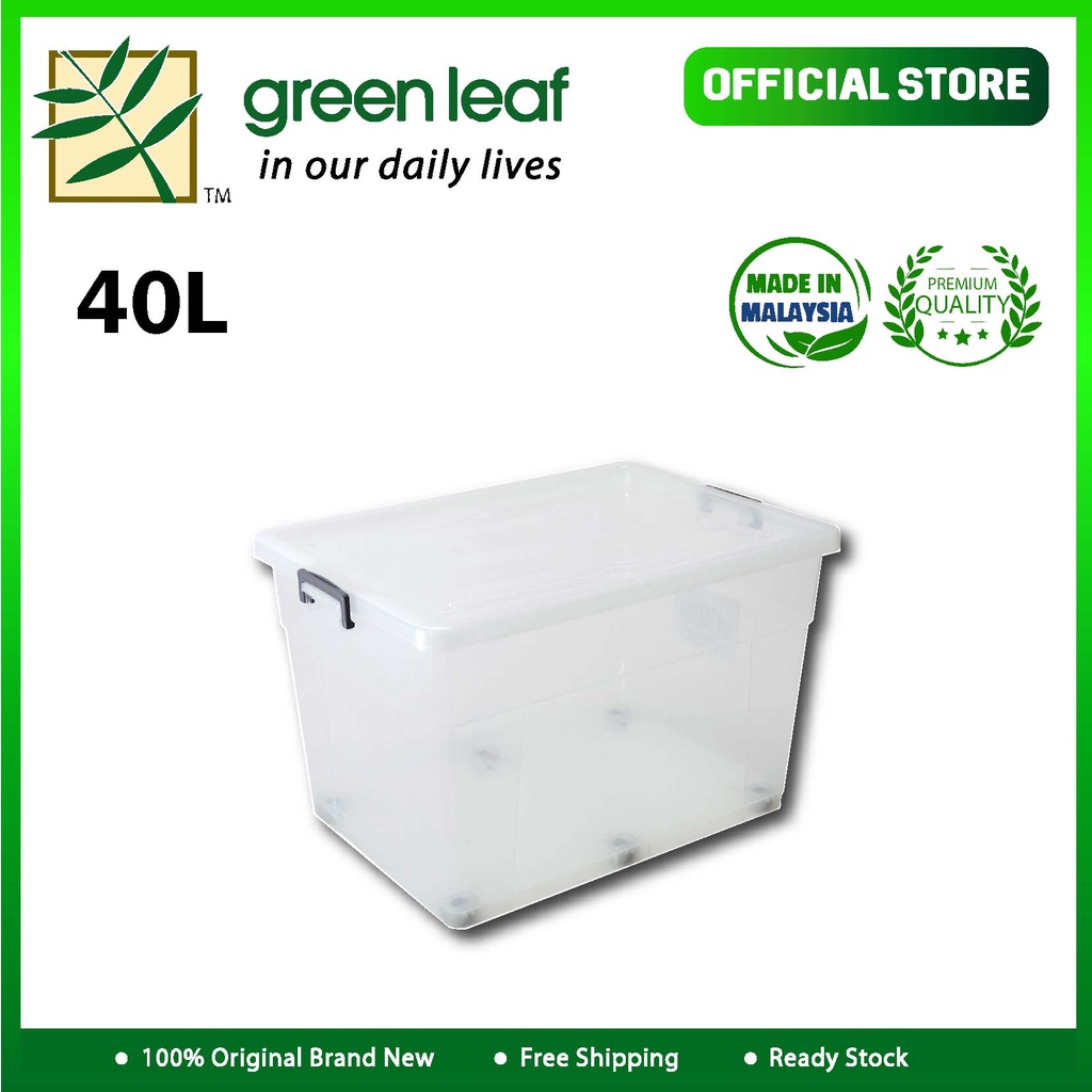 Greenleaf Transparent Series Storage Box G-612nat 40L With 6 Wheels (54cm x 37cm x 32cm) - 1 Pieces.