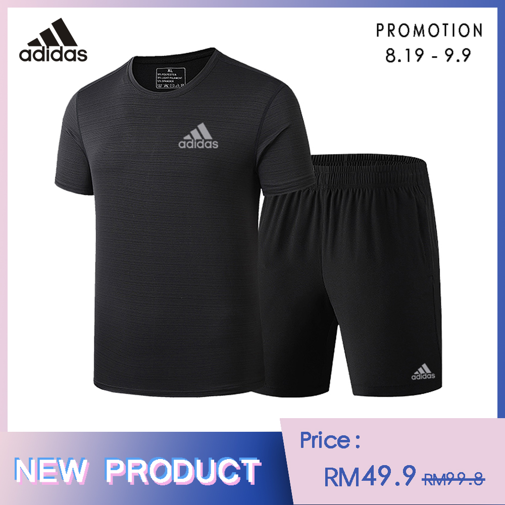 Big Size L-6XL💪🏻50KG-110KG💪🏻Adidas Men Sports Jerseys High Quality  Breathable Quick Dry T-shirt+Elastic Waist Shorts Training Track Suit |  Shopee Malaysia