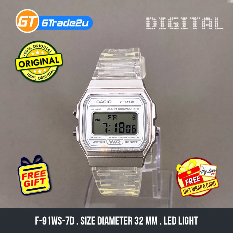 casio f91w transparent