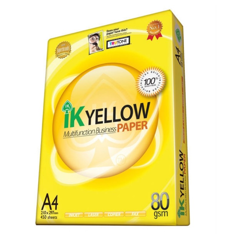 IK Yellow A4 Paper 80gsm 450 Sheets Shopee Malaysia