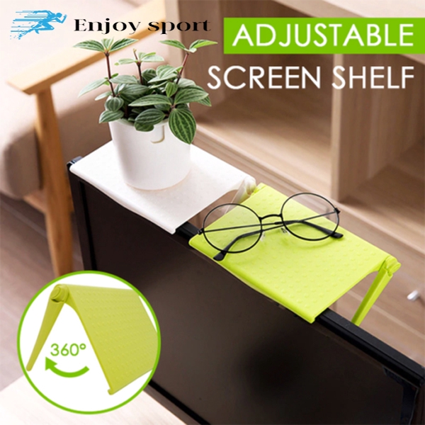 Adjustable Screen Shelf Office Computer Storage Rack Clip Table